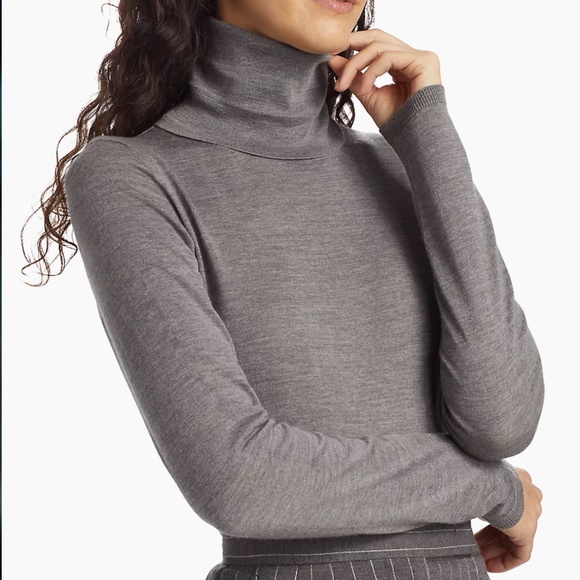 Max Mara Saluto Virgin Wool Turtleneck Top Sweater L - Picture 7 of 16